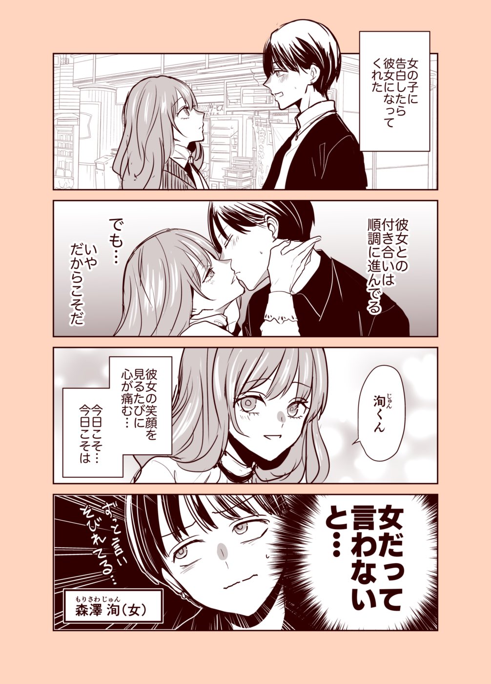 A Boyfriend(♀) in Boys Clothing Reveals Her Secret manga cover
