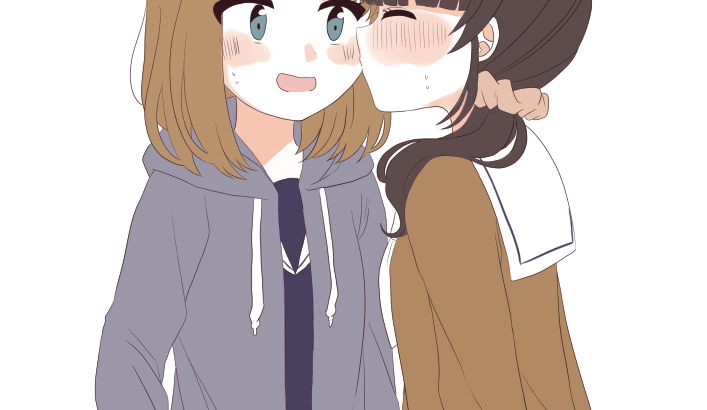 Brunette Bob and Black Side Ponytail manga cover