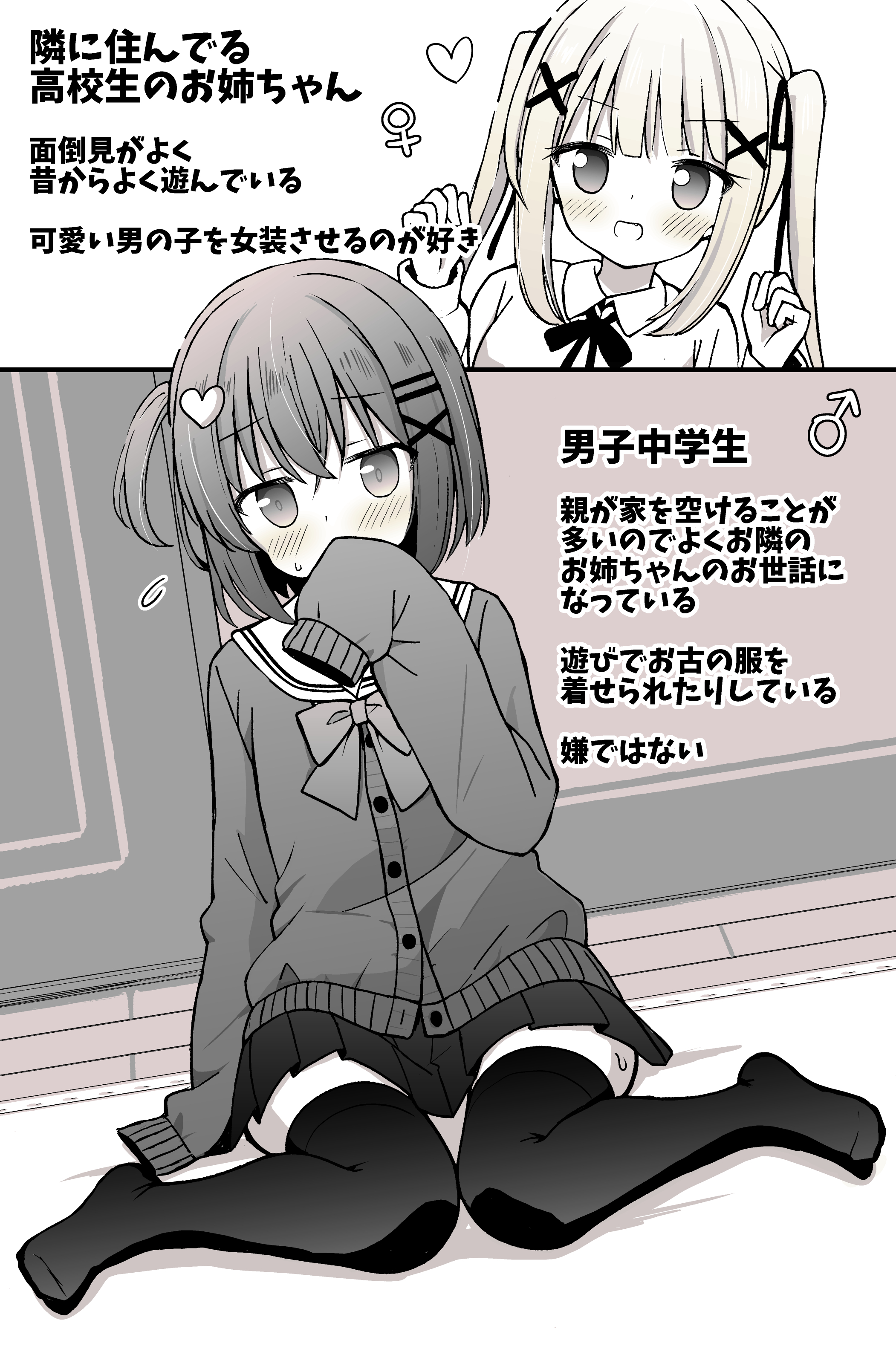 A Boy Who is Forced to Crossdress by the Girl Next Door manga cover