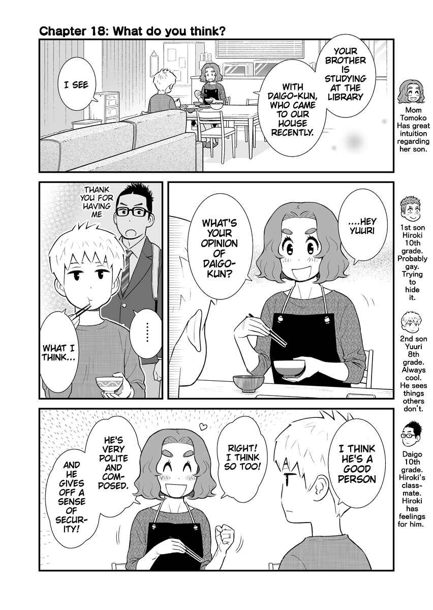 Page 1 Chapter 18 Uchi no Musuko wa Tabun Gay