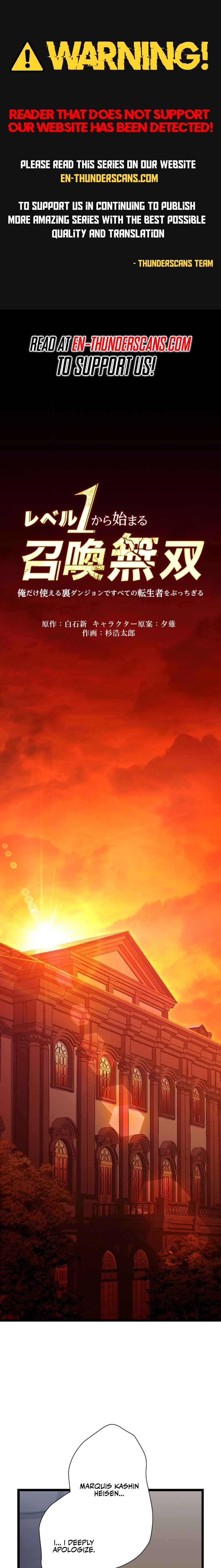 Page 1 Chapter 19 Level 1 kara Hajimaru Shoukan Musou - Ore Dake Tsukaeru Ura Dungeon de Subete no Tenseisha o Bucchigiru (Webtoon)
