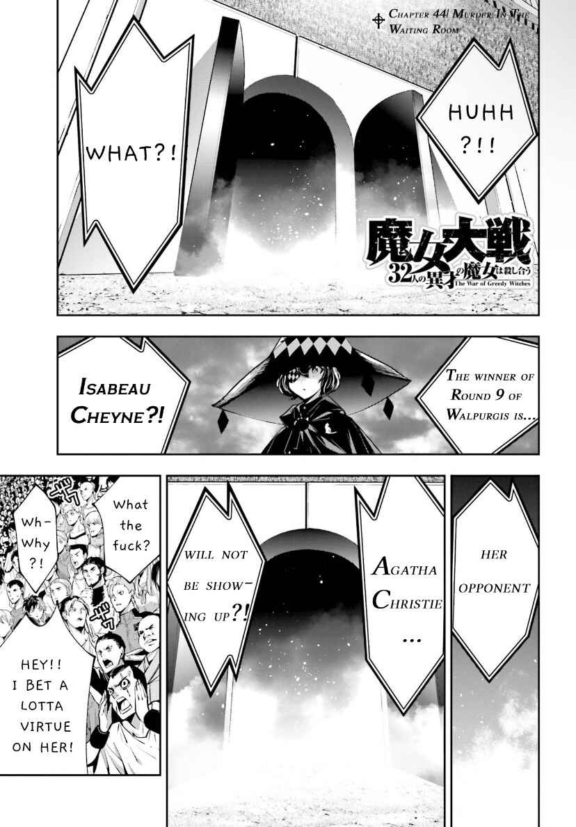 Page 1 Chapter 44 Majo Taisen - 32-nin no Isai no Majo wa Koroshiau