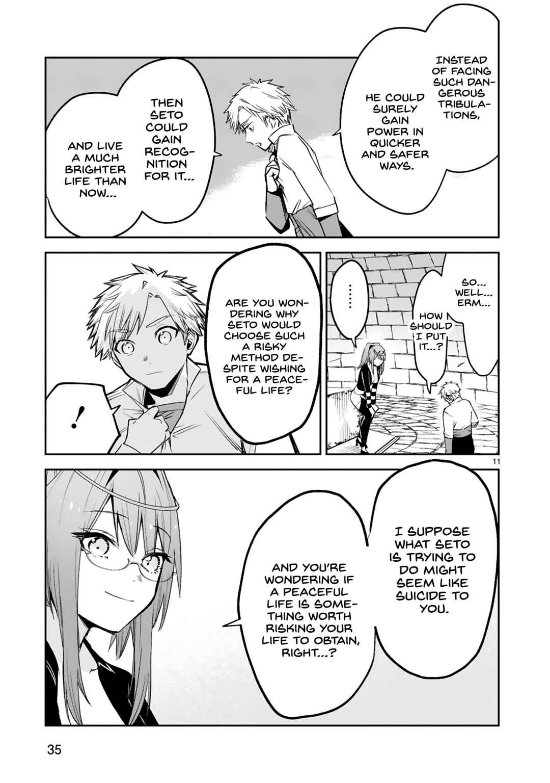 Page 12 Chapter 35 Maken Tsukai no Moto Shounen Hei wa, Moto Teki Kanbu no Onee-san to Issho ni Ikitai