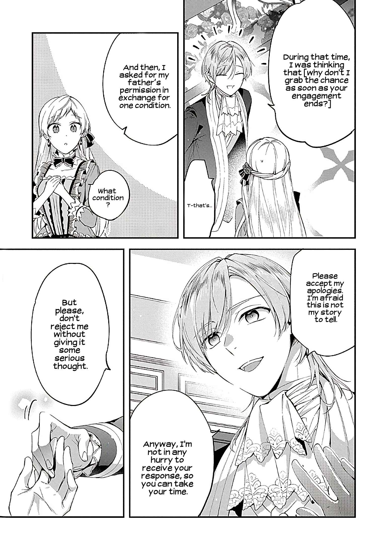 Page 15 Chapter 2 Outaishi ni Konyaku Haki Saretanode, Mou Baka no Furi wa Yameyou to Omoimasu