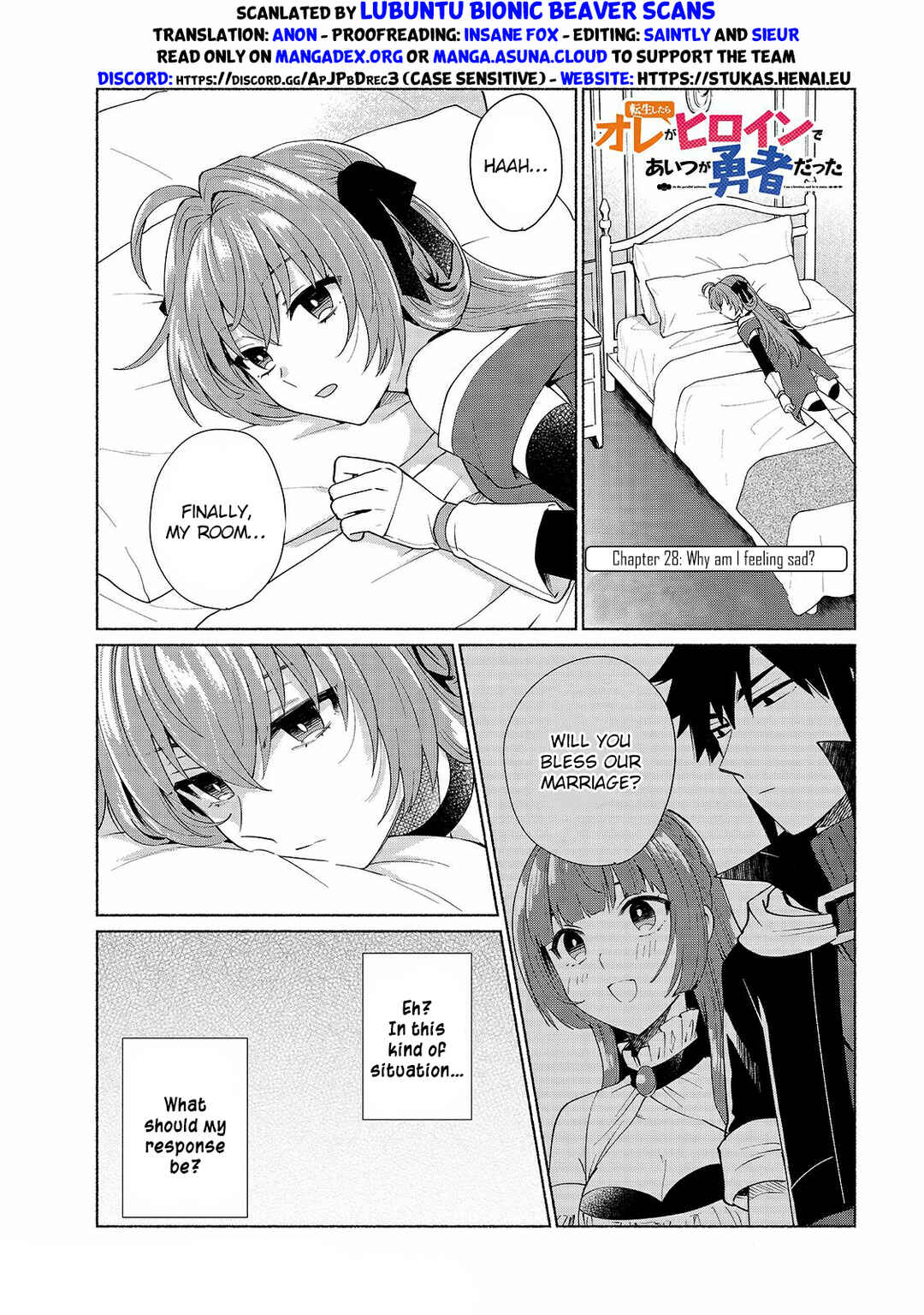 Page 1 Chapter 28 Tensei Shitara Ore ga Heroine de Aitsu ga Yuusha Datta