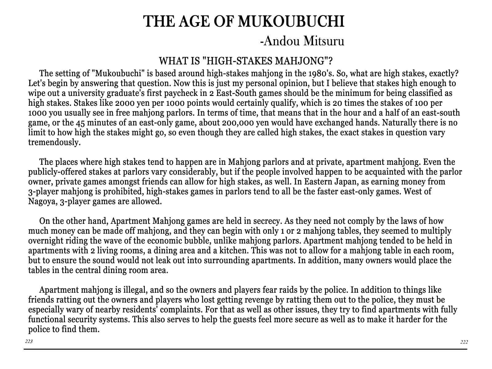 Page 1 Chapter 8.2 Mukoubuchi: The High-Stakes Underground Mahjong Series