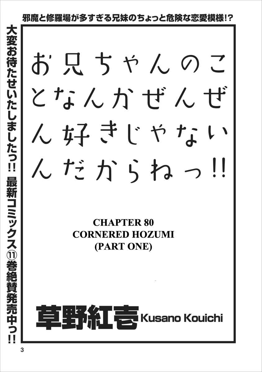 Page 3 Chapter 80 Onii-chan no Koto Nanka Zenzen Suki ja Nain da Kara ne!!