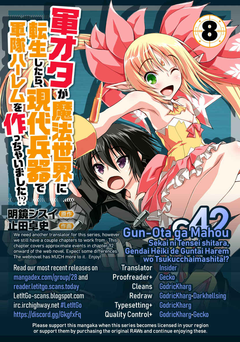 Page 1 Chapter 42 Gun-Ota ga Mahou Sekai ni Tensei shitara, Gendai Heiki de Guntai Harem wo Tsukucchaimashita!?