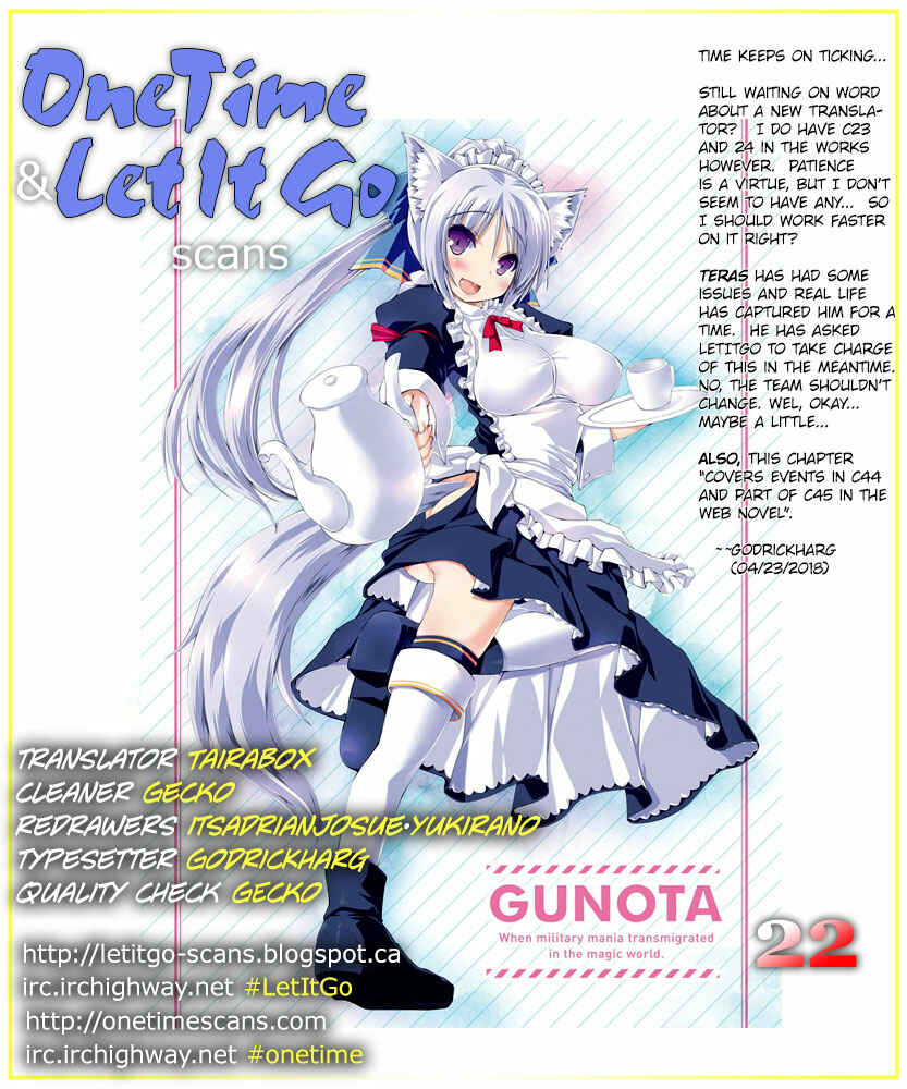 Page 1 Chapter 22 Gun-Ota ga Mahou Sekai ni Tensei shitara, Gendai Heiki de Guntai Harem wo Tsukucchaimashita!?