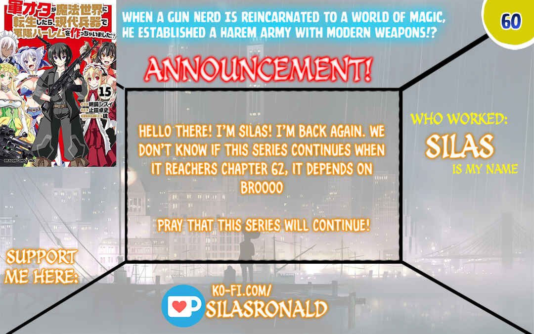 Page 1 Chapter 60 Gun-Ota ga Mahou Sekai ni Tensei shitara, Gendai Heiki de Guntai Harem wo Tsukucchaimashita!?