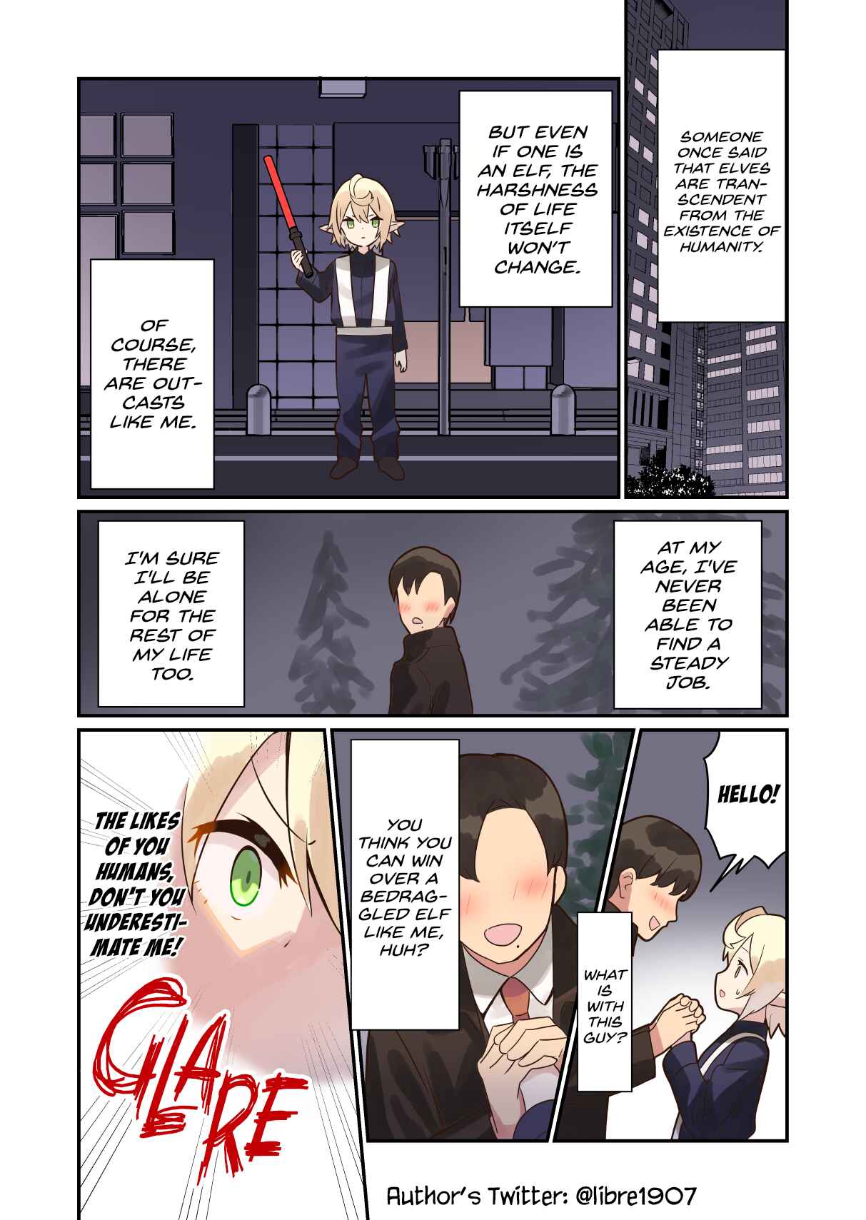 Page 1 Chapter 1 Elf ga Gendai ni Itara: Freeter-hen (Pre-Serialization)