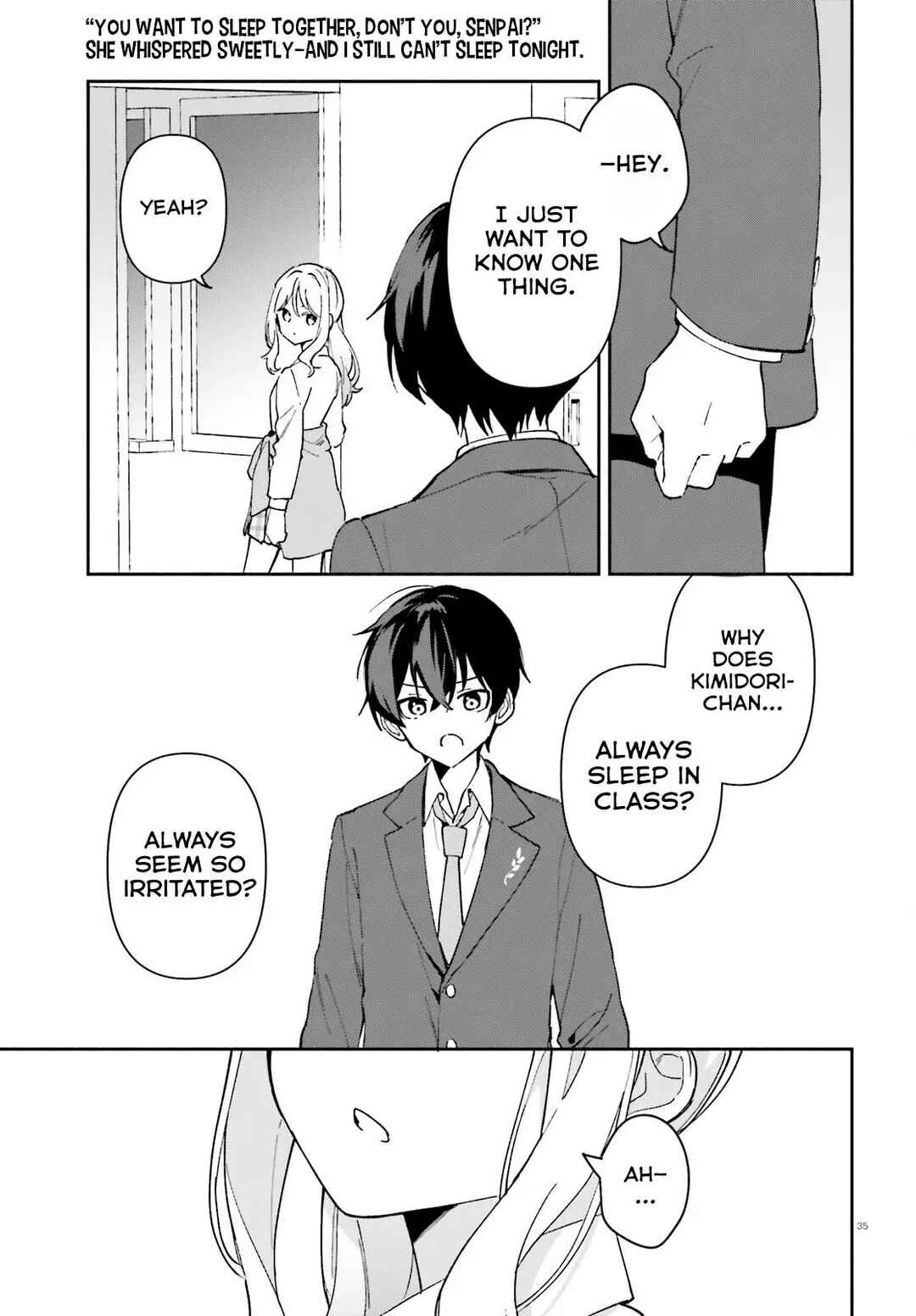Page 36 Chapter 5 Issho ni Netaindesu yo Ne, Senpai? to Amaku Sasayakarete Konya mo Nemurenai