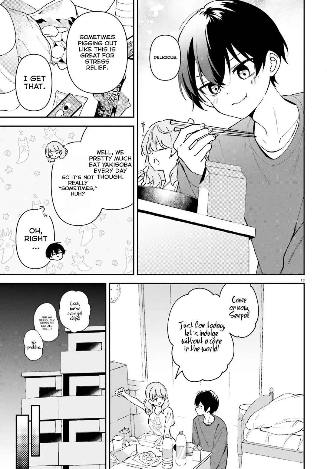 Page 14 Chapter 4 Issho ni Netaindesu yo Ne, Senpai? to Amaku Sasayakarete Konya mo Nemurenai