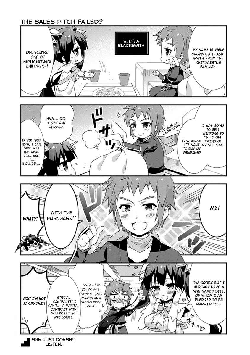 Page 2 Chapter 13 Is It Wrong to Try to Pick Up Girls in a Dungeon? Four-Panel Comic: Days of Goddess