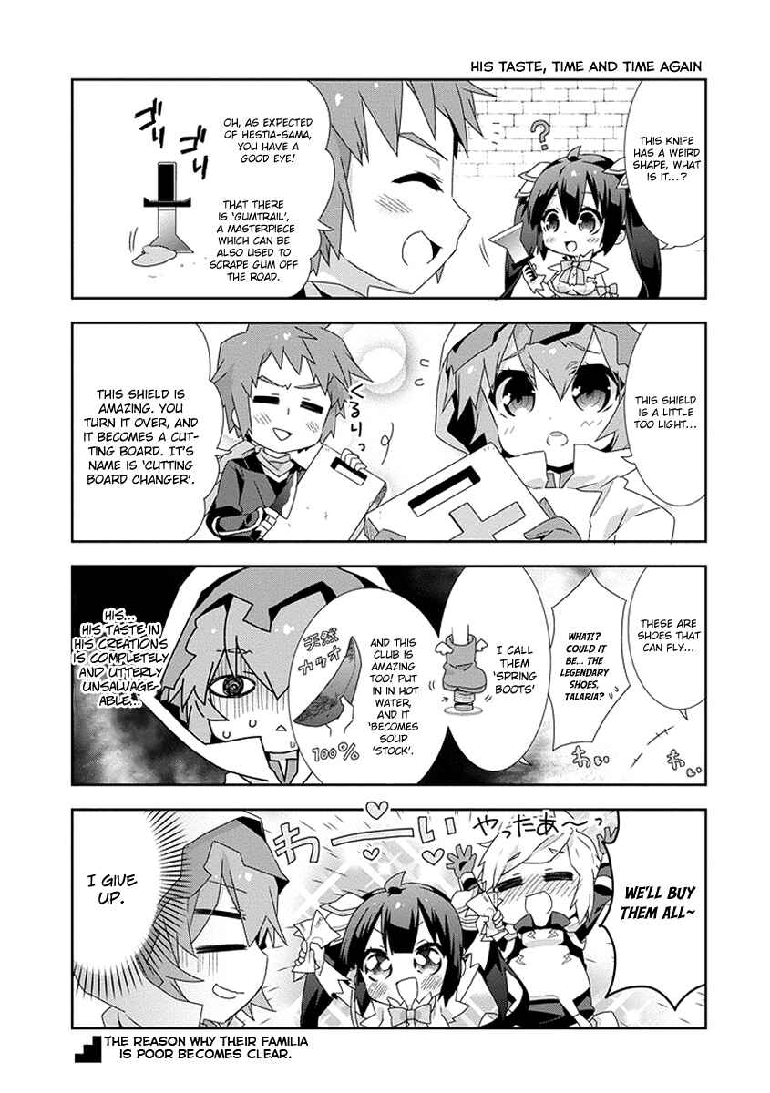 Page 5 Chapter 13 Is It Wrong to Try to Pick Up Girls in a Dungeon? Four-Panel Comic: Days of Goddess