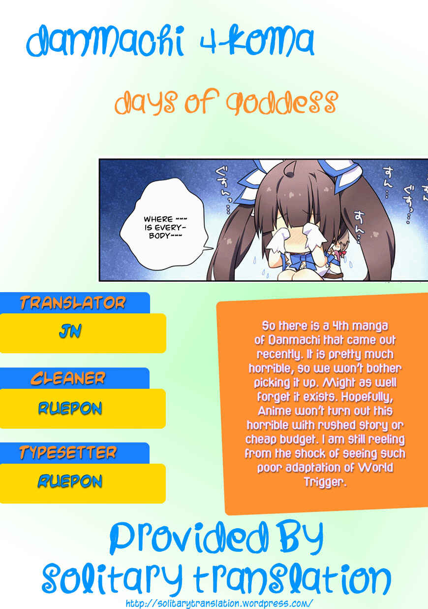 Page 13 Chapter 6 Is It Wrong to Try to Pick Up Girls in a Dungeon? Four-Panel Comic: Days of Goddess