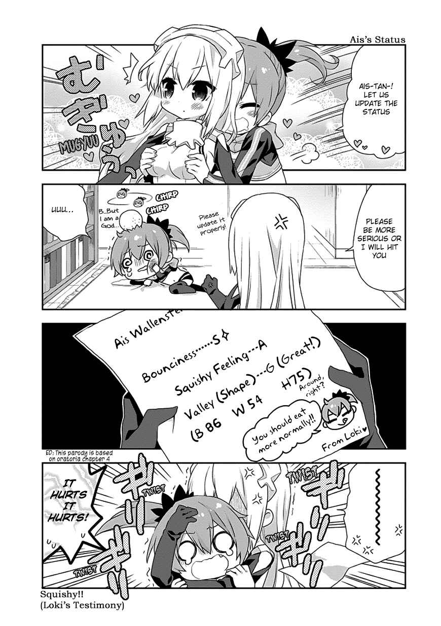 Page 9 Chapter 3 Is It Wrong to Try to Pick Up Girls in a Dungeon? Four-Panel Comic: Days of Goddess