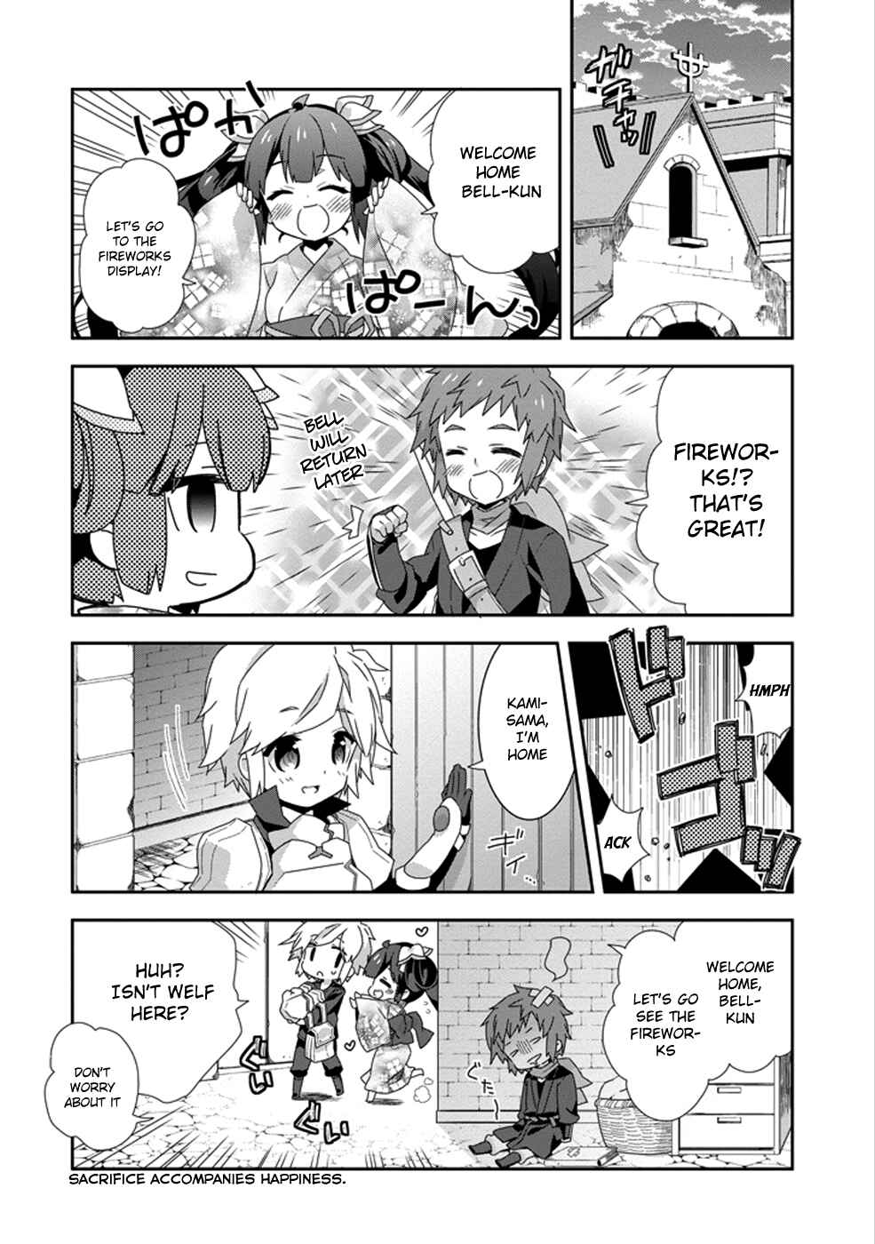 Page 8 Chapter 6 Is It Wrong to Try to Pick Up Girls in a Dungeon? Four-Panel Comic: Days of Goddess