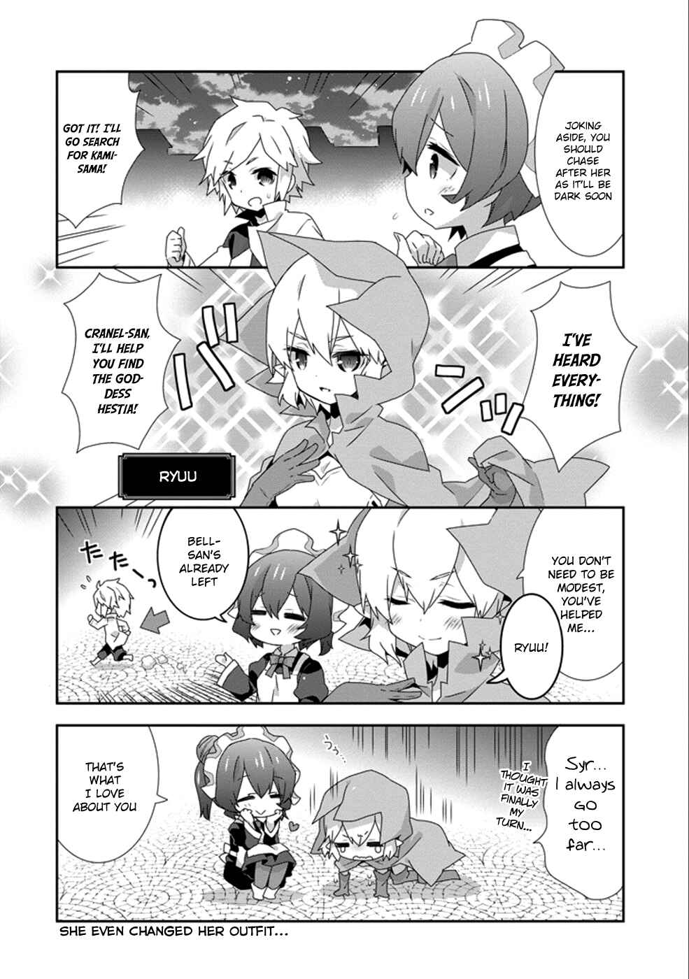 Page 6 Chapter 11 Is It Wrong to Try to Pick Up Girls in a Dungeon? Four-Panel Comic: Days of Goddess