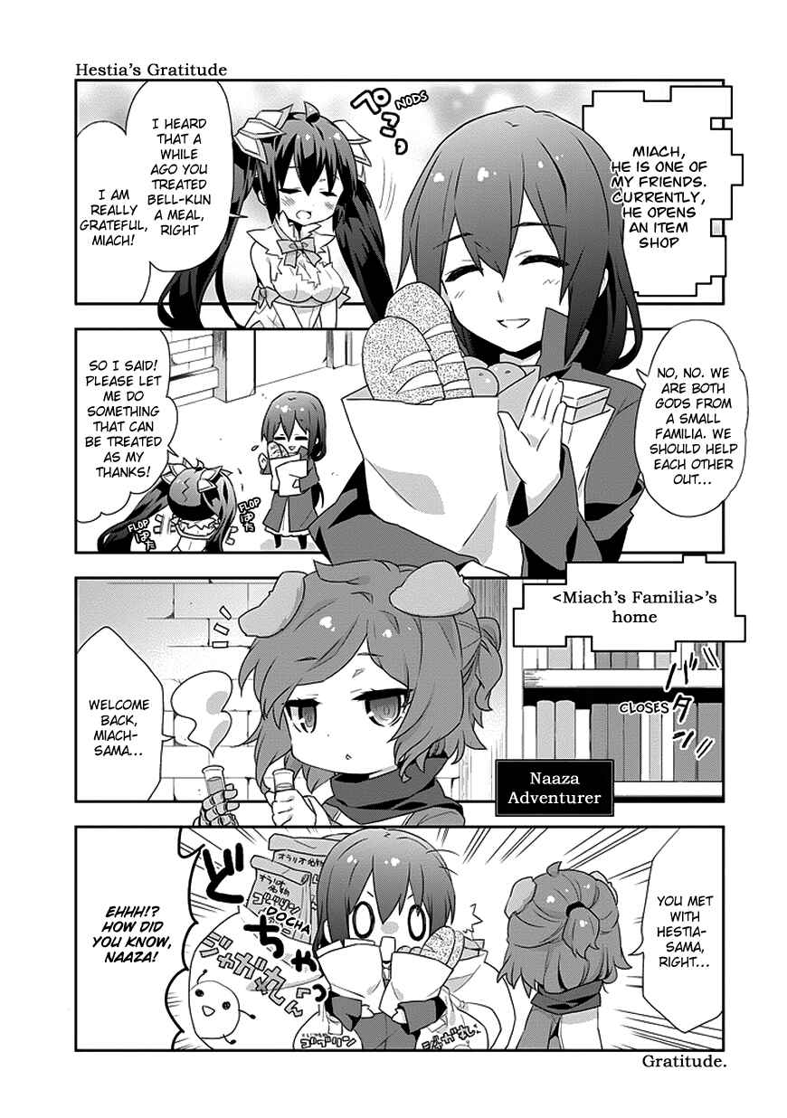 Page 3 Chapter 4 Is It Wrong to Try to Pick Up Girls in a Dungeon? Four-Panel Comic: Days of Goddess