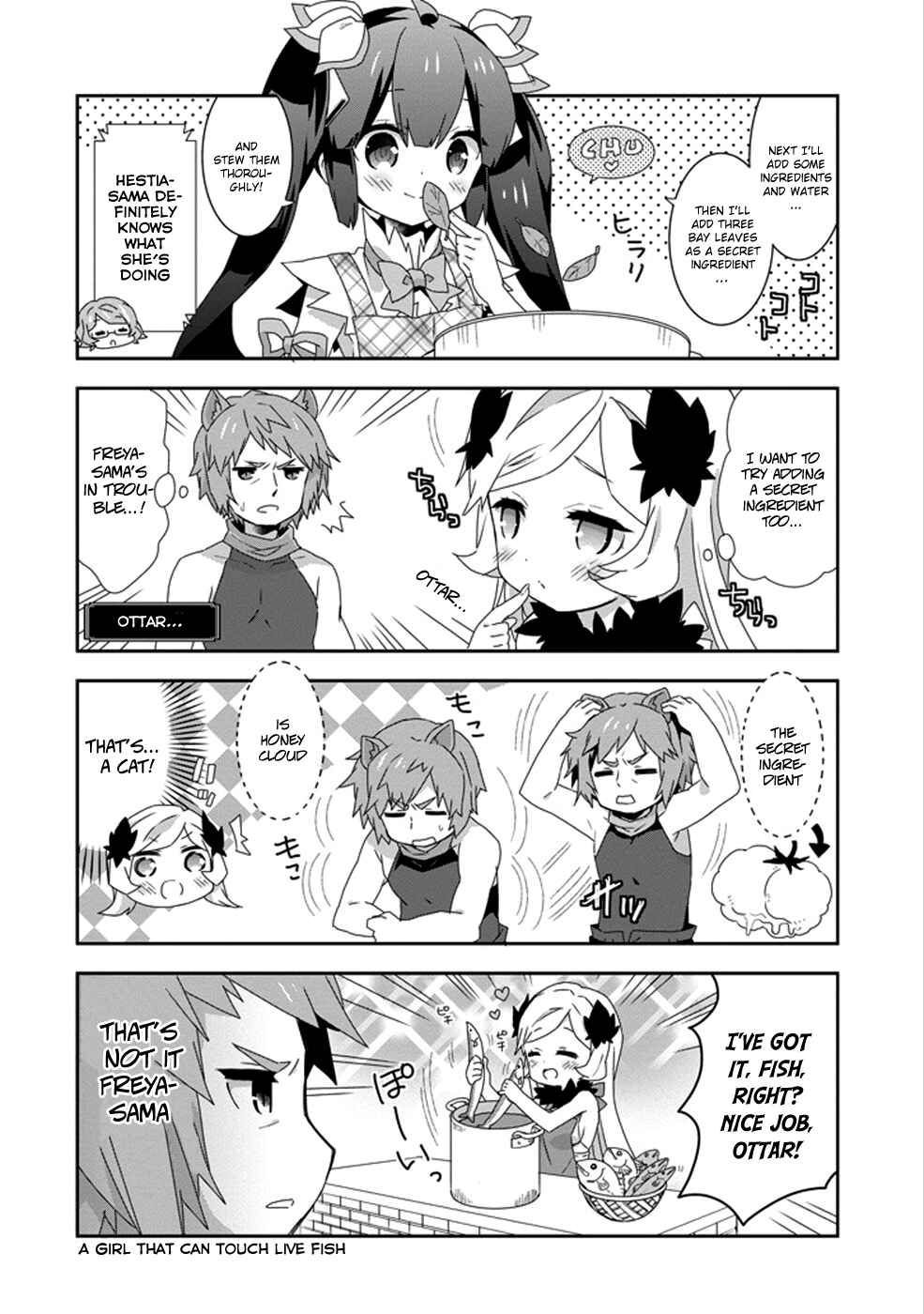 Page 8 Chapter 7 Is It Wrong to Try to Pick Up Girls in a Dungeon? Four-Panel Comic: Days of Goddess