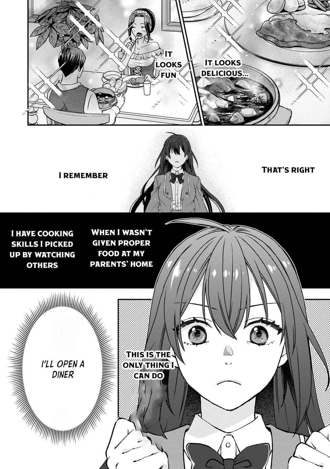 Page 18 Chapter 1 Taishu Shokudo Akuyaku Reijo Konyaku Hakisareta Node Shokudo o Hiraitara Yashinoryoku Ga Kaikashimashita