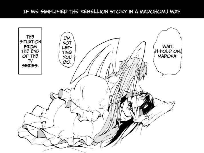 Page 1 Chapter Unknown_43fe Mahou Shoujo Madoka★Magica - Hangyaku no Monogatari wo MadoHomu-teki ni Kamikudaite Kangaeru to (Doujinshi)