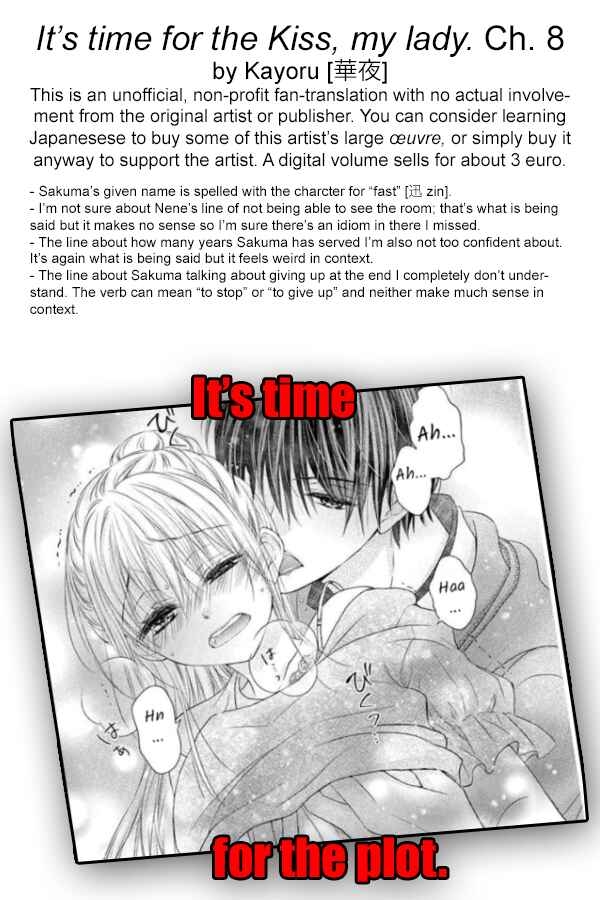 Page 28 Chapter 8 Its time for the Kiss, my lady.