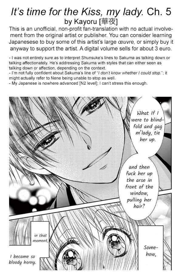 Page 29 Chapter 5 Its time for the Kiss, my lady.