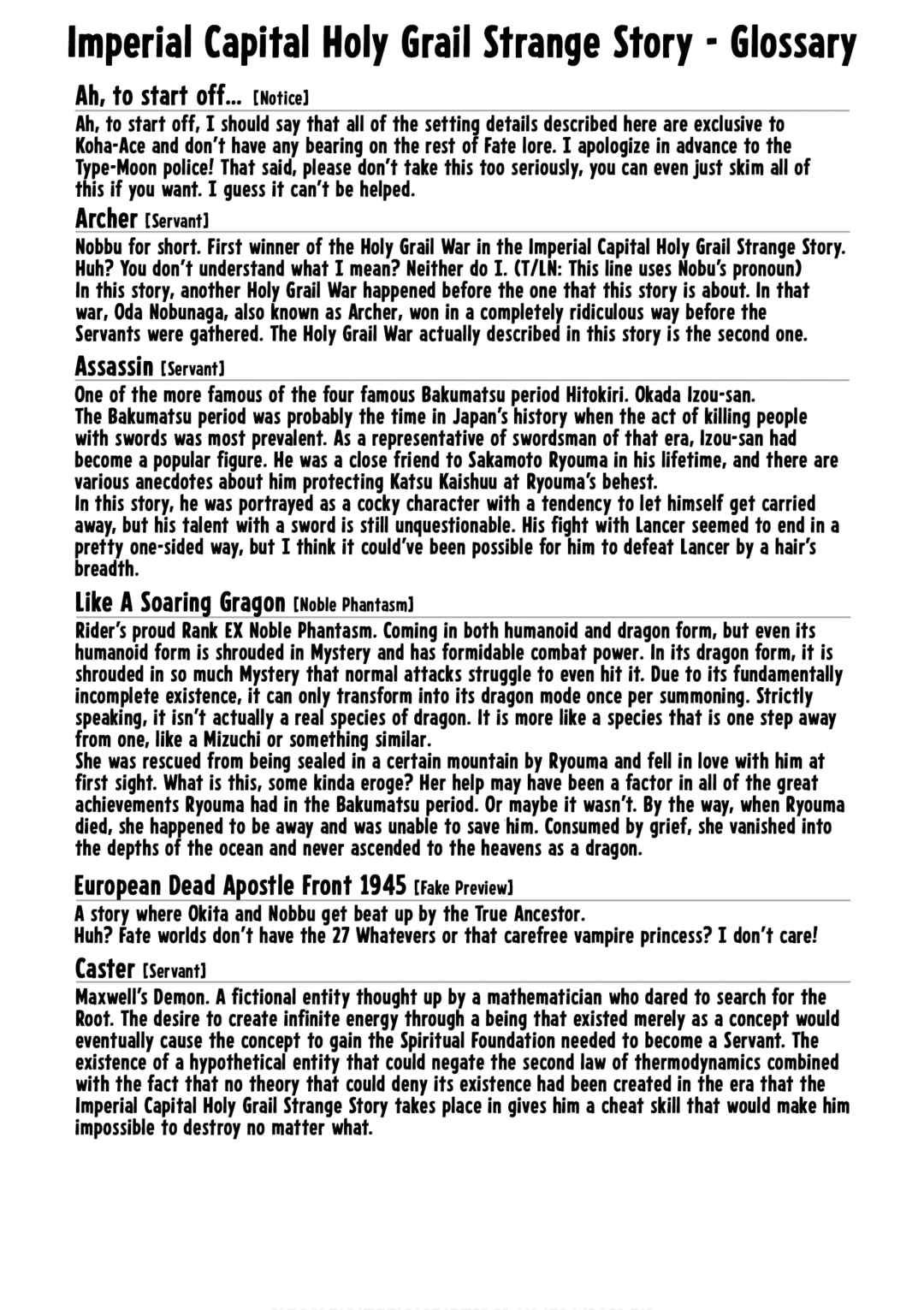 Page 1 Chapter 15.8 Koha-Ace GO - Imperial Capital Holy Grail Strange Story