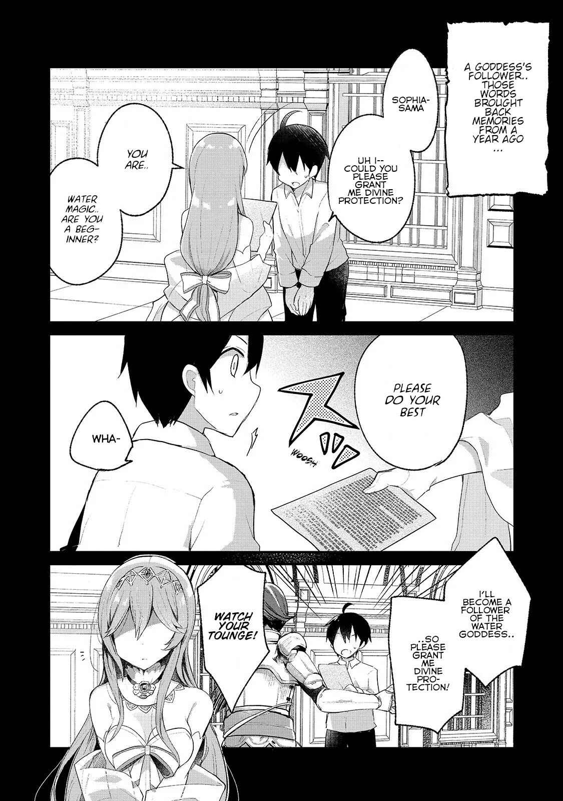 Page 1 Chapter 2 Shinja Zero no Megami-sama to Hajimeru Isekai Kouryaku - Classmate Saijaku no Mahou Tsukai