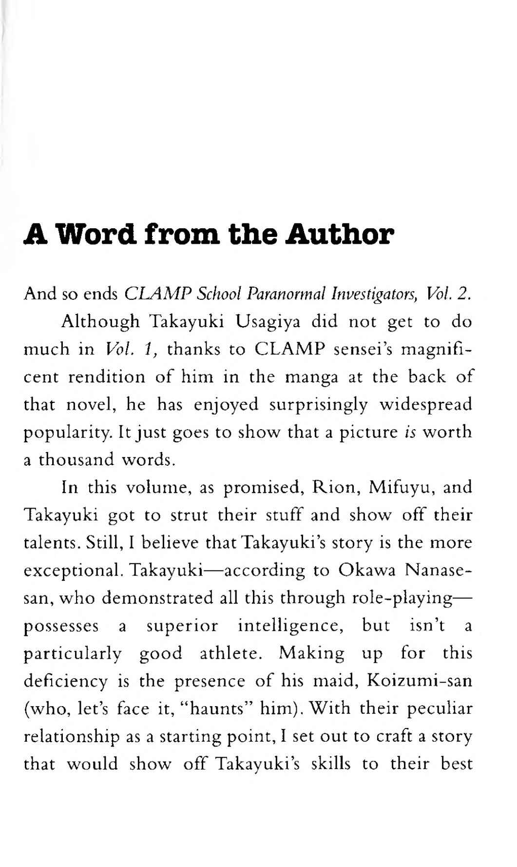 Page 1 Chapter 3.5 CLAMP School Paranormal Investigators [Light Novel]