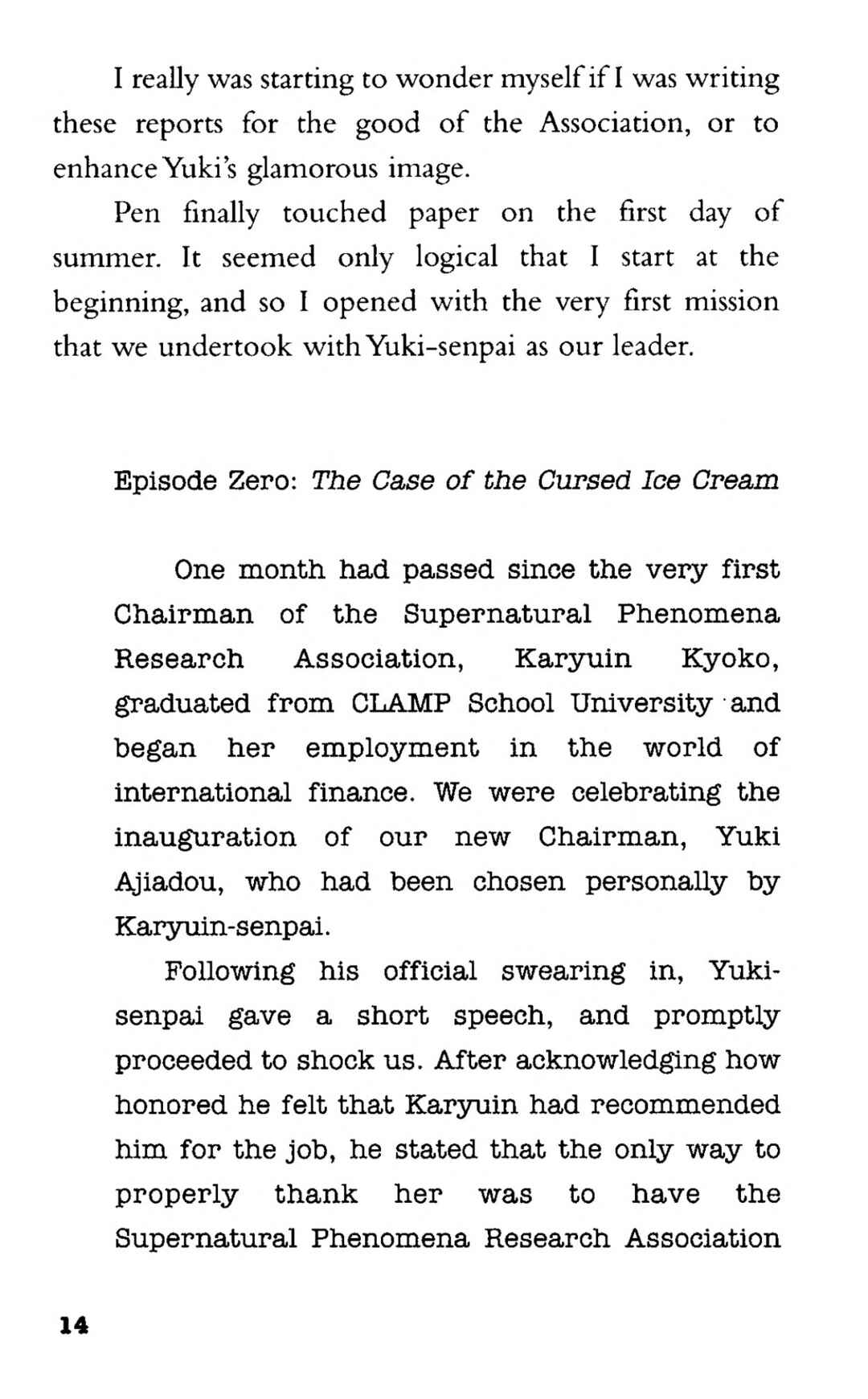 Page 13 Chapter 1 CLAMP School Paranormal Investigators [Light Novel]