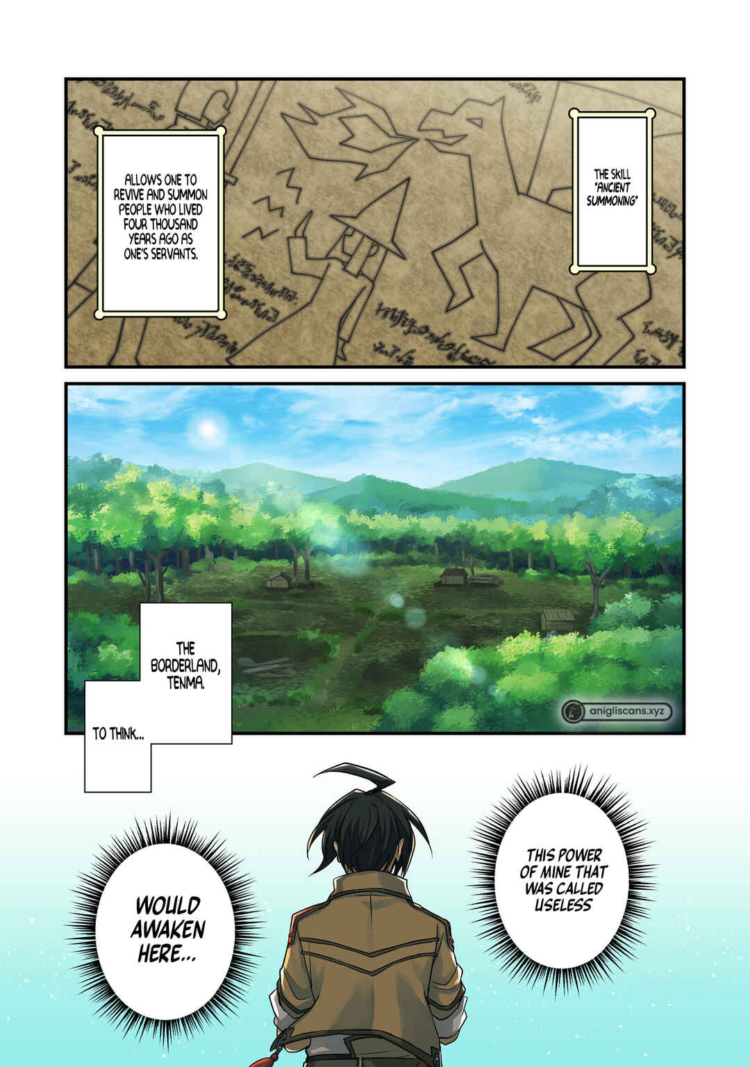 Page 3 Chapter 1.1 Tsuihou Kizoku wa, Hazure Skill Kodai Shoukan de Eirei-tachi to Henkyou Ryouchi wo Saikou suru ~Eirei-tachi wo Shoukan shitara Shitawareta no de, Saikyou Ryouchi wo Tsukuriagemasu~