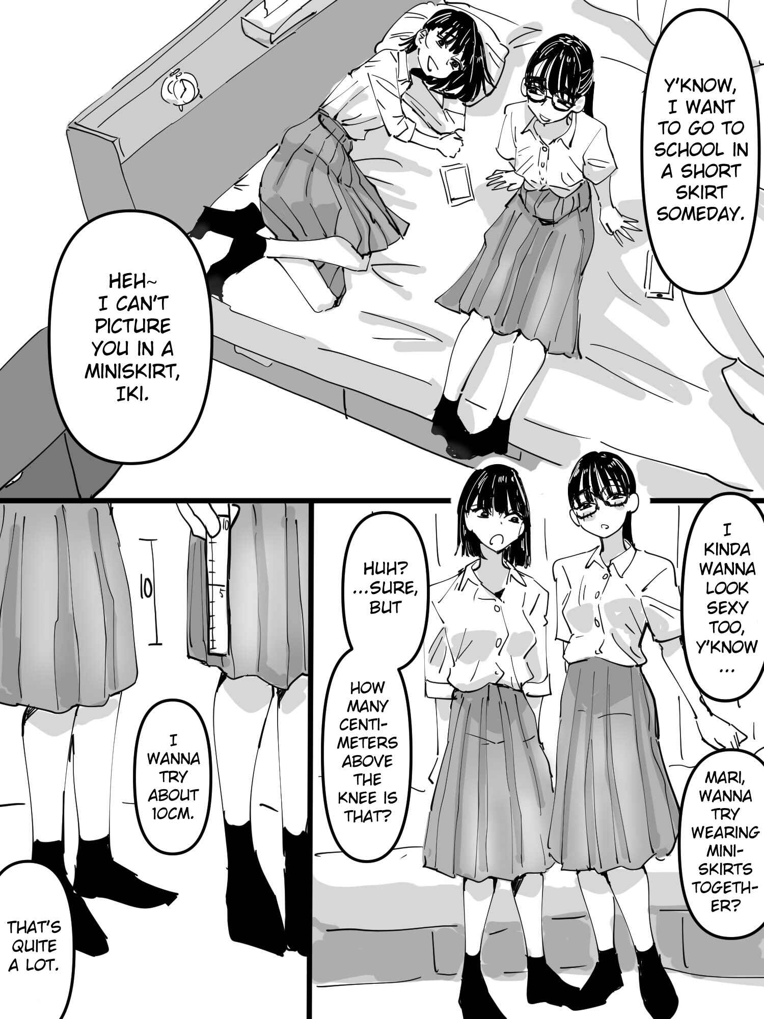 Page 1 Chapter Unknown_0b1e That Time Me and My Friend Tried Raising Our Skirts 10cm Above the Knee