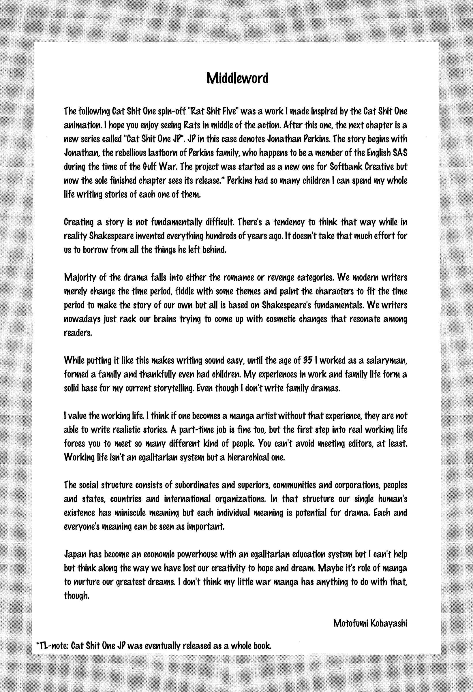 Page 1 Chapter 18.1 Cat Shit One 80