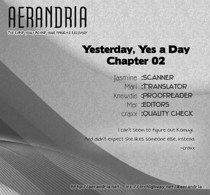 Page 3 Chapter 2 Yesterday, Yes a Day