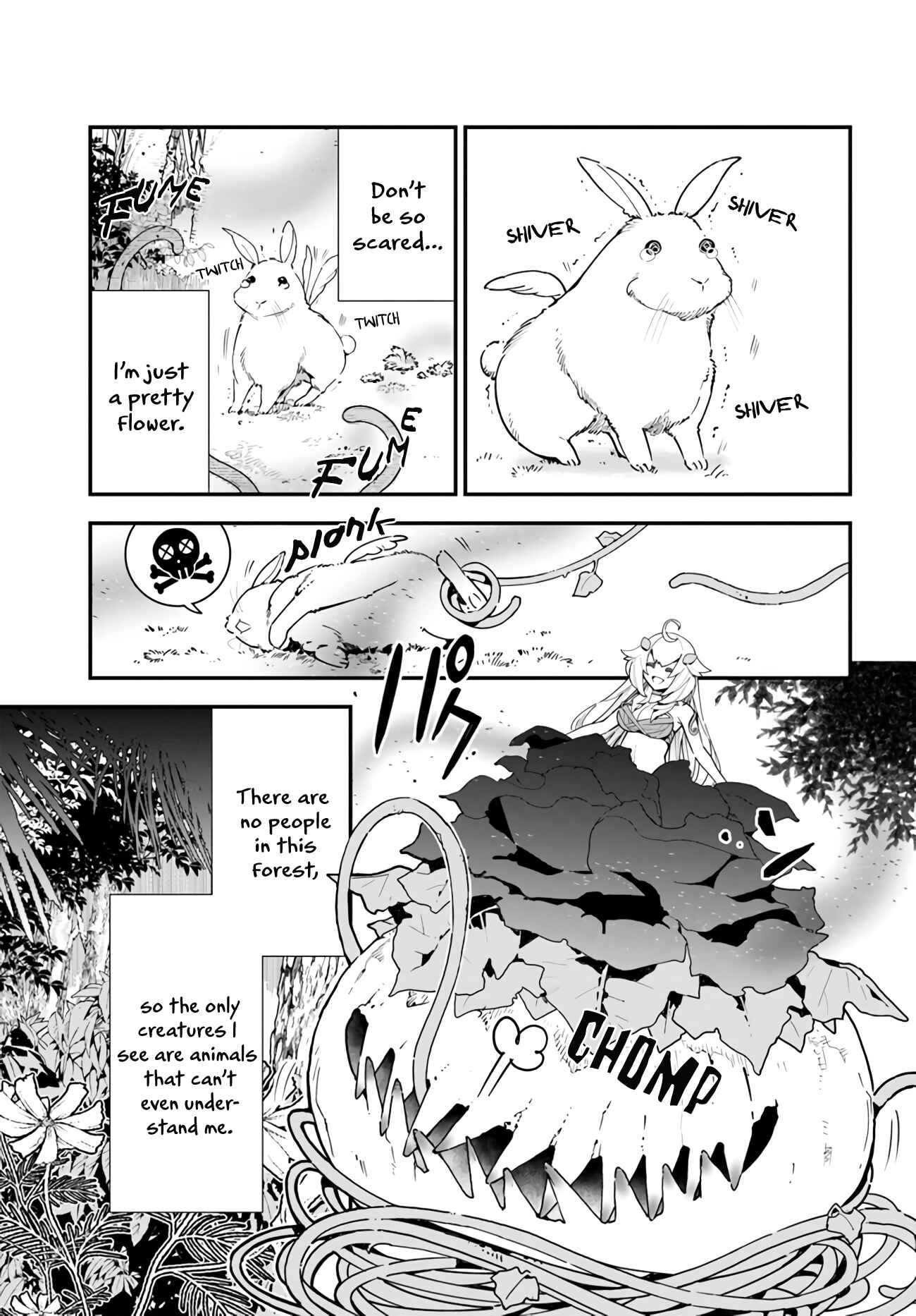 Page 4 Chapter 2 Shokubutsu Monster Musume Nikki ~Seijo datta Watashi ga Uragirareta Hate ni Aruraune ni Tensei Shite Shimatta node, kore kara wa Kougousei wo Shinagara Shizuka ni Shokubutsu Life wo Sugoshimasu~