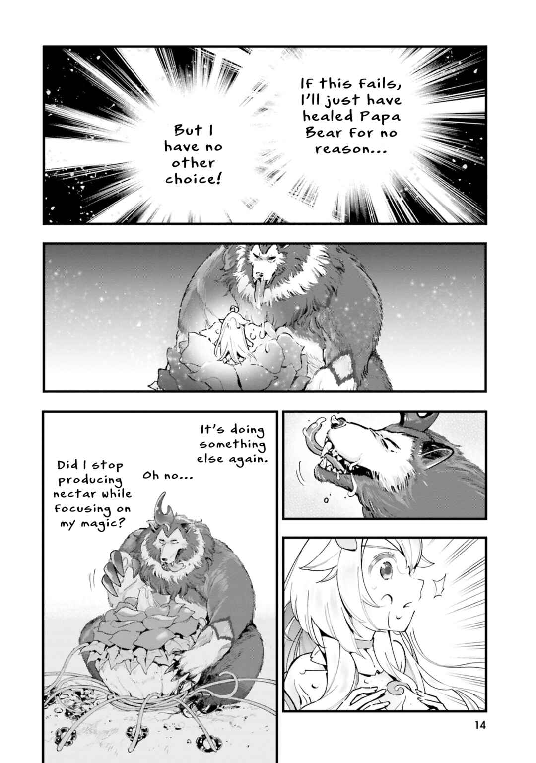 Page 14 Chapter 6 Shokubutsu Monster Musume Nikki ~Seijo datta Watashi ga Uragirareta Hate ni Aruraune ni Tensei Shite Shimatta node, kore kara wa Kougousei wo Shinagara Shizuka ni Shokubutsu Life wo Sugoshimasu~