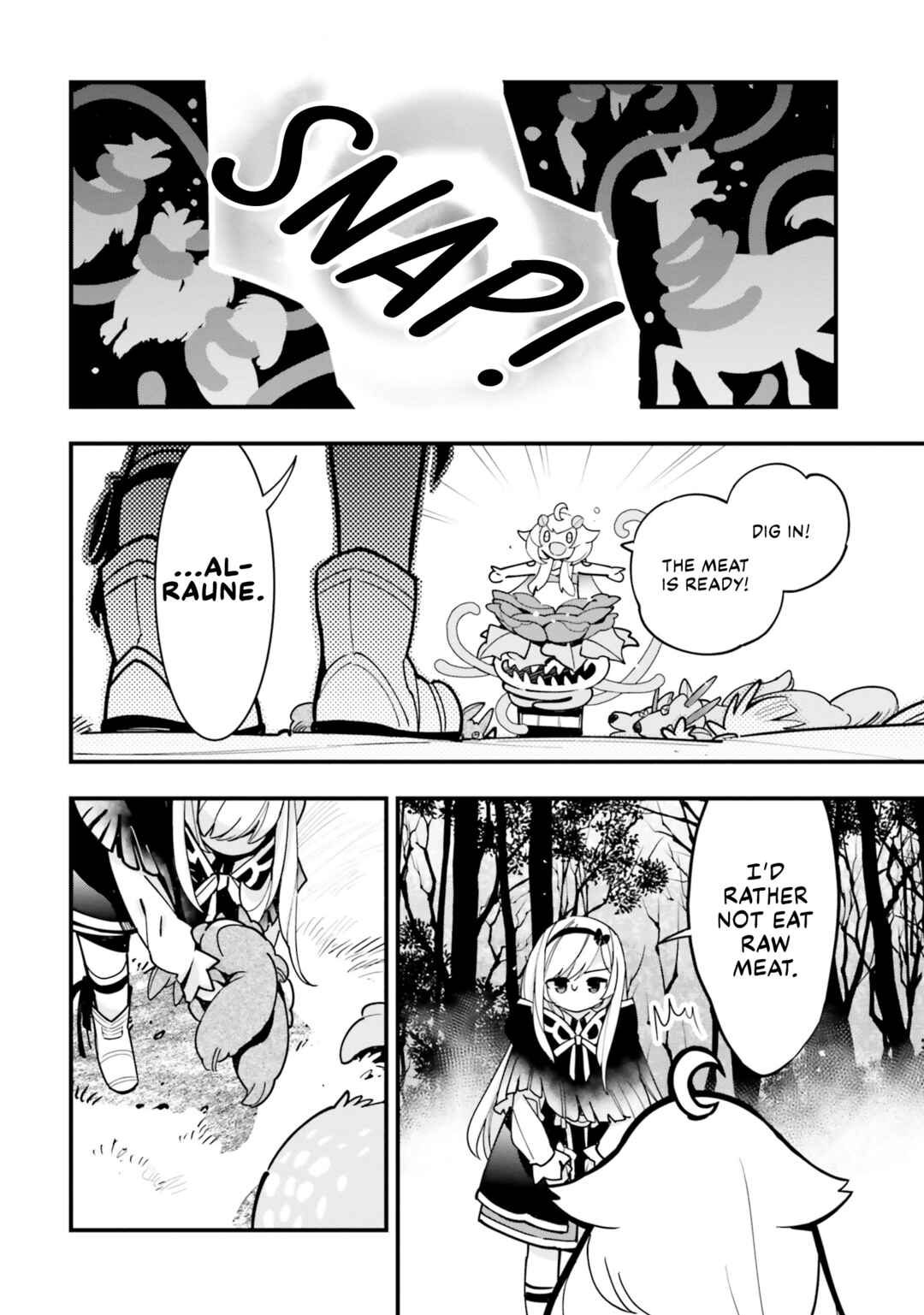 Page 27 Chapter 18 Shokubutsu Monster Musume Nikki ~Seijo datta Watashi ga Uragirareta Hate ni Aruraune ni Tensei Shite Shimatta node, kore kara wa Kougousei wo Shinagara Shizuka ni Shokubutsu Life wo Sugoshimasu~