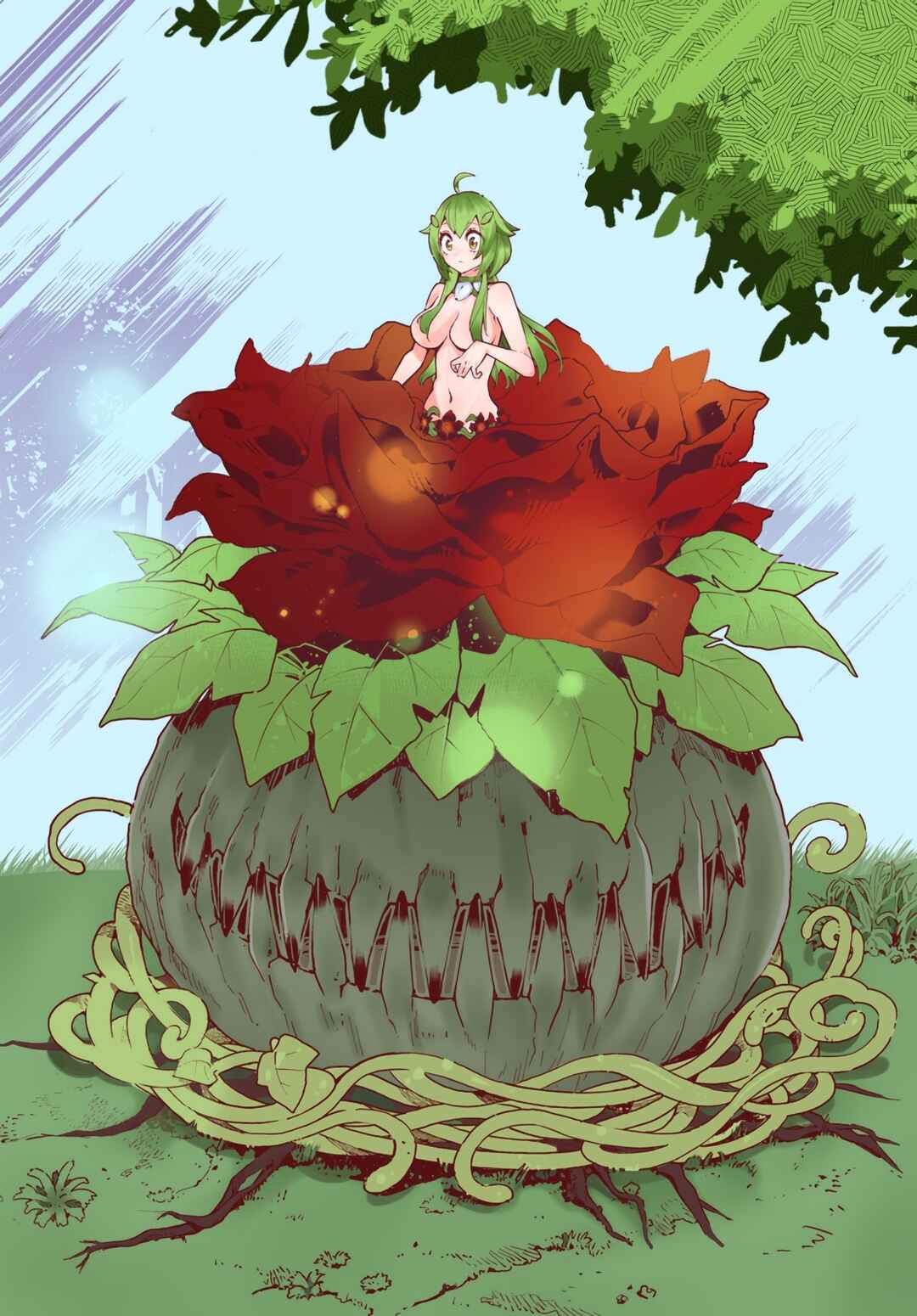 Page 38 Chapter 19 Shokubutsu Monster Musume Nikki ~Seijo datta Watashi ga Uragirareta Hate ni Aruraune ni Tensei Shite Shimatta node, kore kara wa Kougousei wo Shinagara Shizuka ni Shokubutsu Life wo Sugoshimasu~