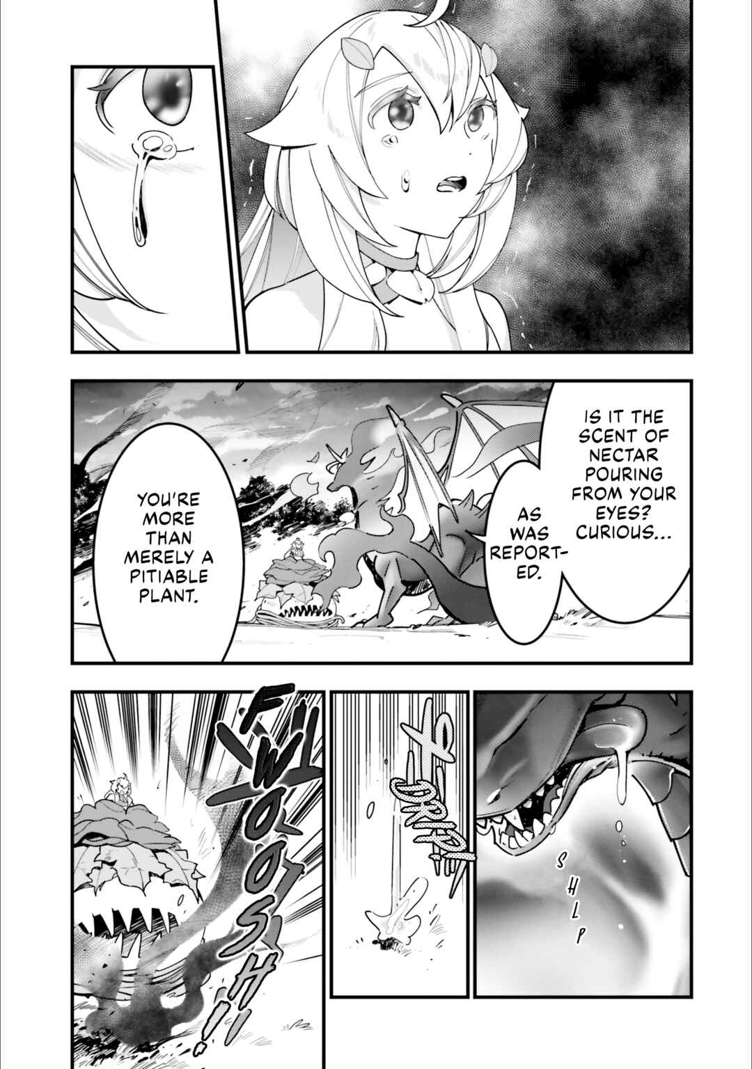 Page 4 Chapter 14 Shokubutsu Monster Musume Nikki ~Seijo datta Watashi ga Uragirareta Hate ni Aruraune ni Tensei Shite Shimatta node, kore kara wa Kougousei wo Shinagara Shizuka ni Shokubutsu Life wo Sugoshimasu~