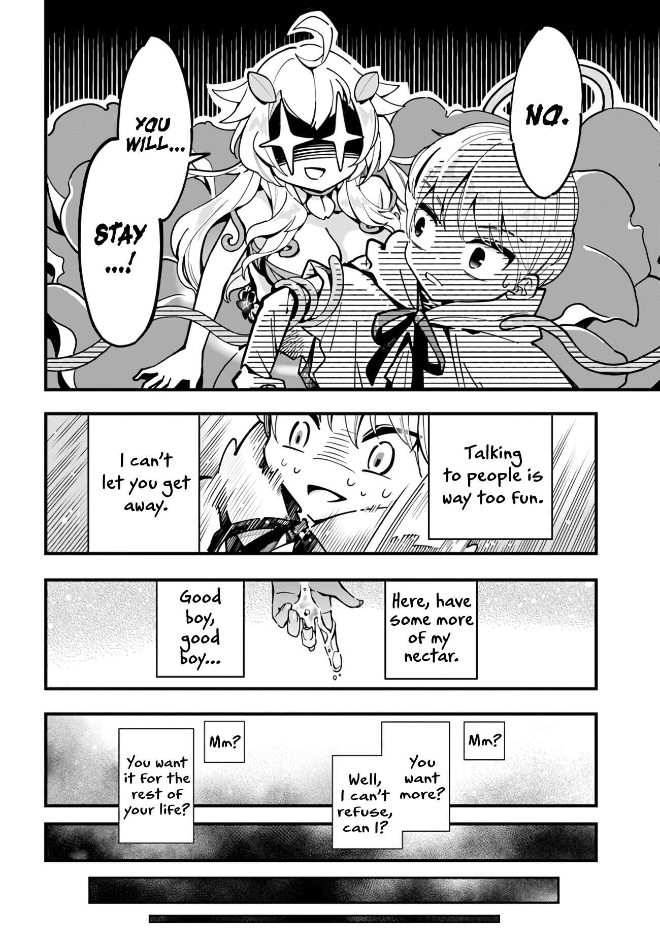Page 17 Chapter 4 Shokubutsu Monster Musume Nikki ~Seijo datta Watashi ga Uragirareta Hate ni Aruraune ni Tensei Shite Shimatta node, kore kara wa Kougousei wo Shinagara Shizuka ni Shokubutsu Life wo Sugoshimasu~