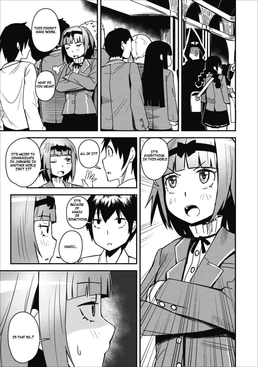 Page 12 Chapter 2 Class-goto Shuudan Teni Shimashita ga, ichiban Tsuyoi Ore wa Saijaku no Shounin ni Gisouchuu