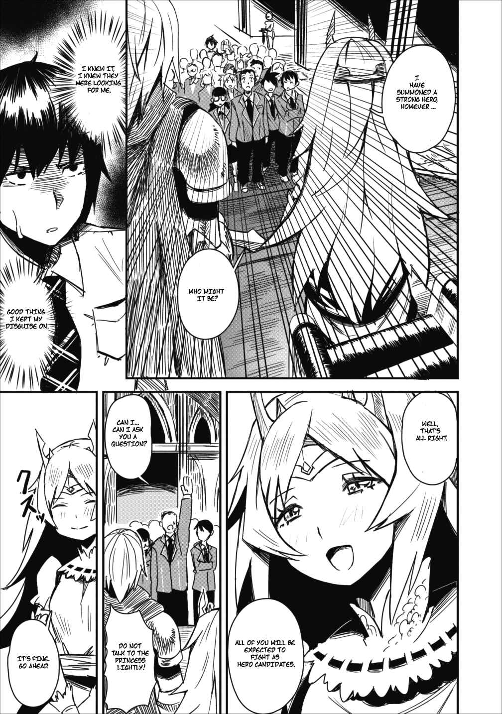 Page 4 Chapter 2 Class-goto Shuudan Teni Shimashita ga, ichiban Tsuyoi Ore wa Saijaku no Shounin ni Gisouchuu