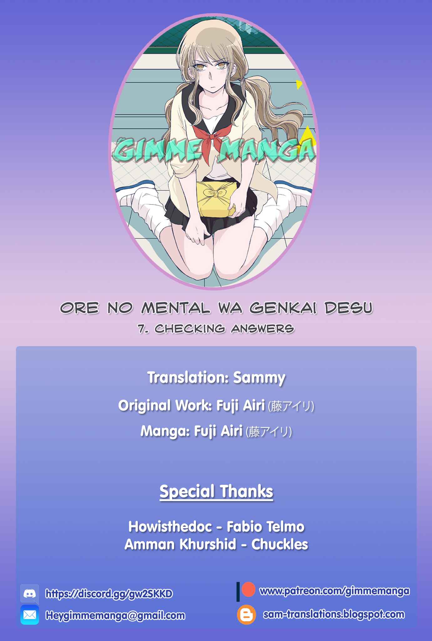 Page 1 Chapter 7 Ore no Mental wa Genkai desu