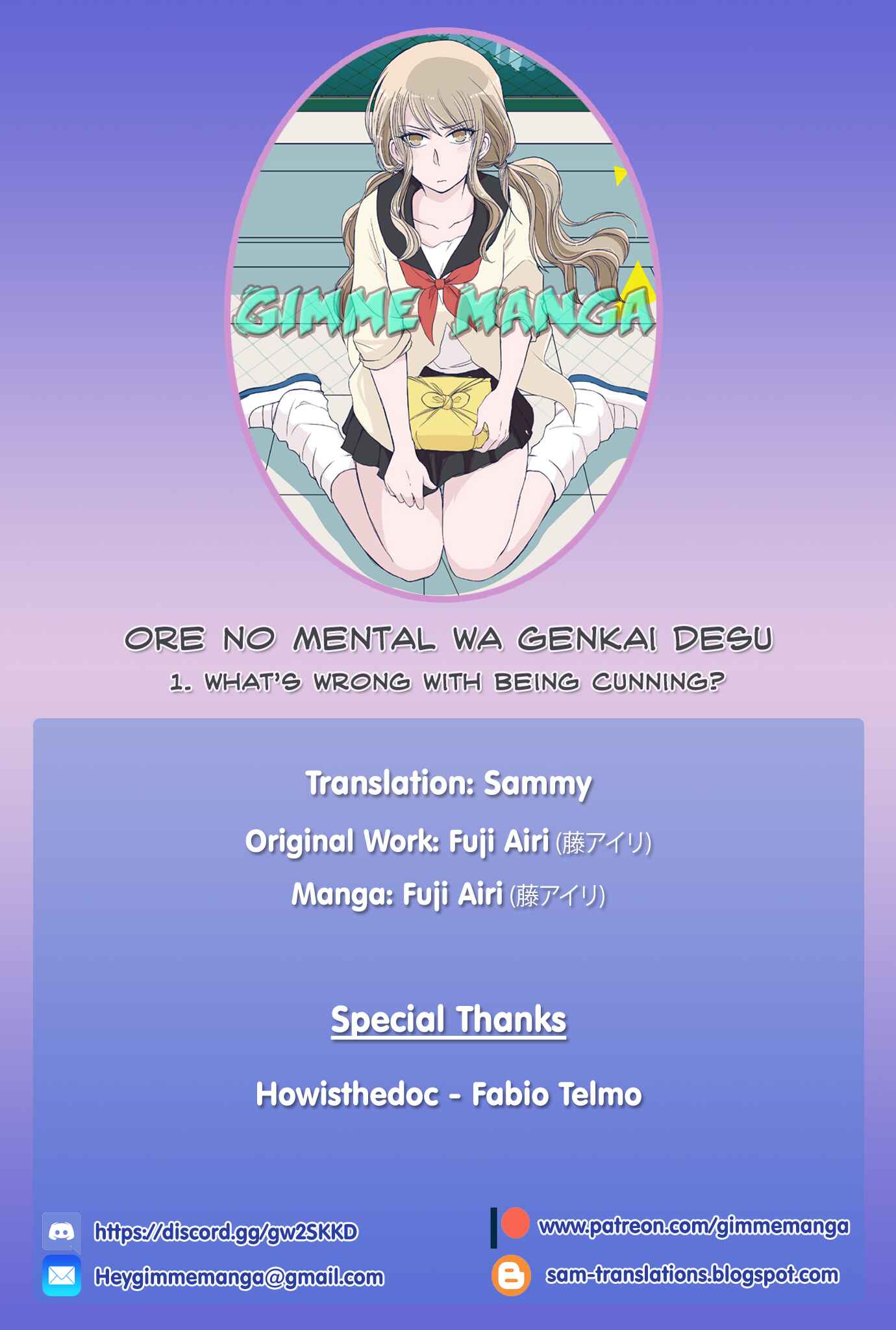 Page 1 Chapter 2 Ore no Mental wa Genkai desu