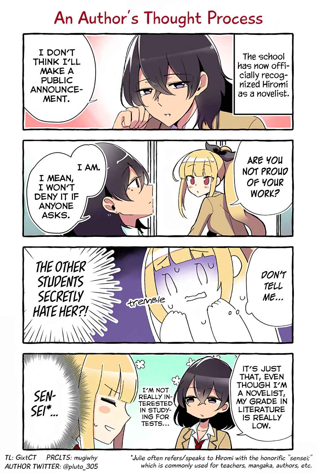 Page 1 Chapter 30 Dokyuusei no Oshi Sakka ni Yuri Mousou ga Bareta Kekka