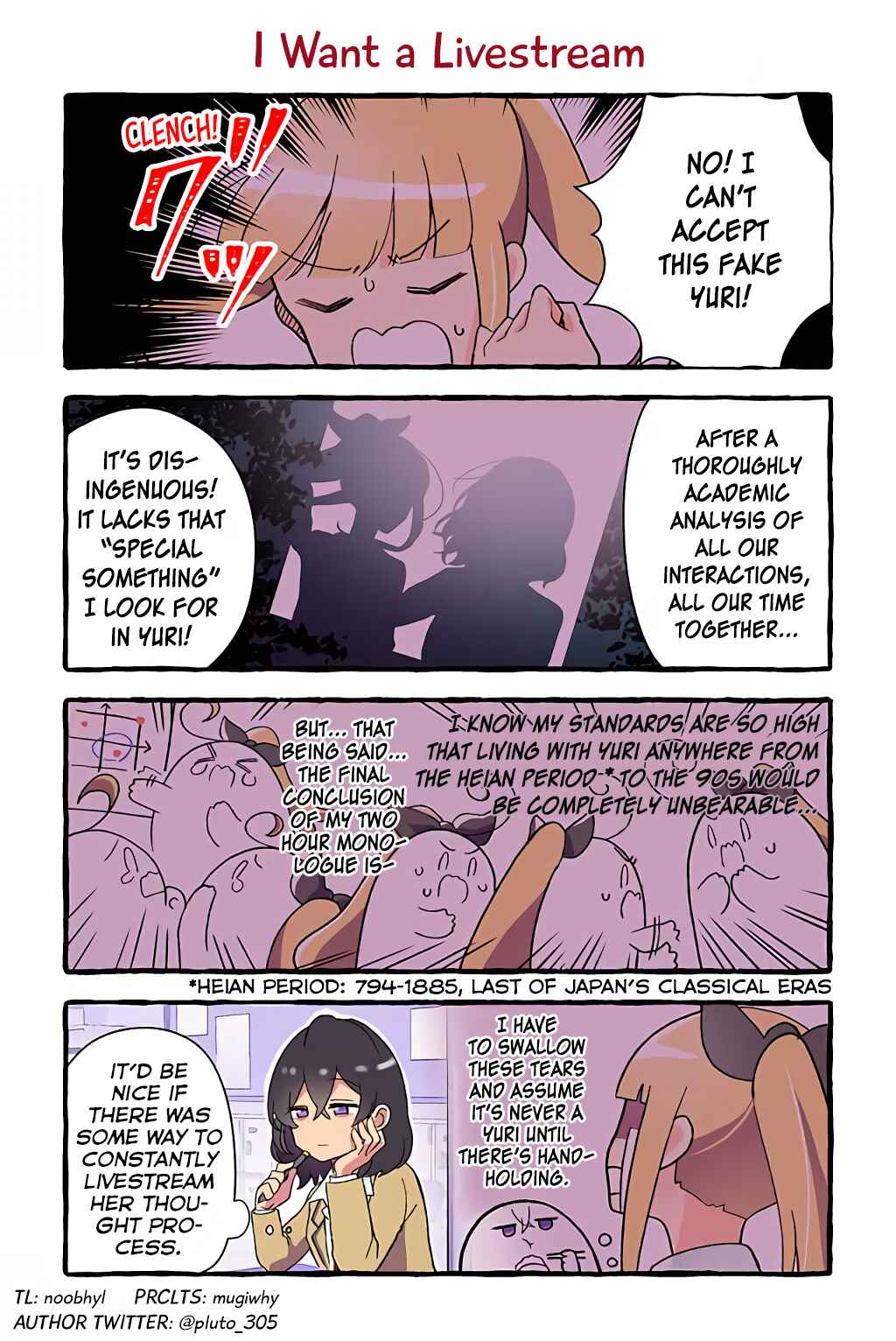 Page 1 Chapter 62 Dokyuusei no Oshi Sakka ni Yuri Mousou ga Bareta Kekka