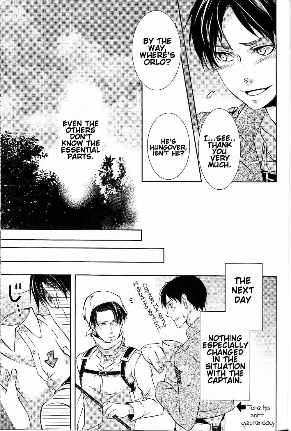 Page 14 Chapter Unknown_a0f2 Shingeki no Kyojin - Bureiko Night (Doujinshi)